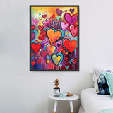 En forme de coeur Diy Kits Acrylique Peintures Par Numéros Pour Adulte Enfant MJ8040