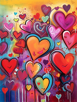 En forme de coeur Diy Kits Acrylique Peintures Par Numéros Pour Adulte Enfant MJ8040