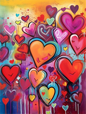 En forme de coeur Diy Kits Acrylique Peintures Par Numéros Pour Adulte Enfant MJ8040