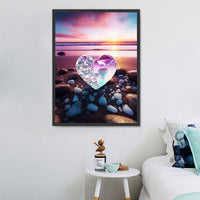 En forme de coeur Diy Kits Acrylique Peintures Par Numéros Pour Adulte Enfant MJ8042