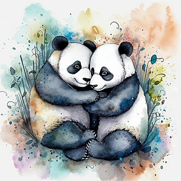 Panda Diy Kits Acrylique Peintures Par Numéros Pour Adulte Enfant MJ8059