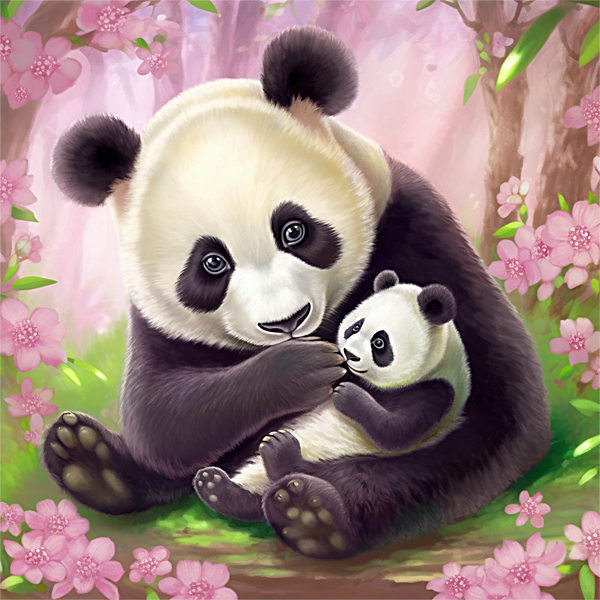 Panda Diy Kits Acrylique Peintures Par Numéros Pour Adulte Enfant MJ8062
