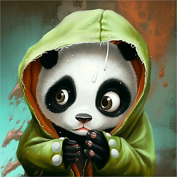 Panda Diy Kits Acrylique Peintures Par Numéros Pour Adulte Enfant MJ8065