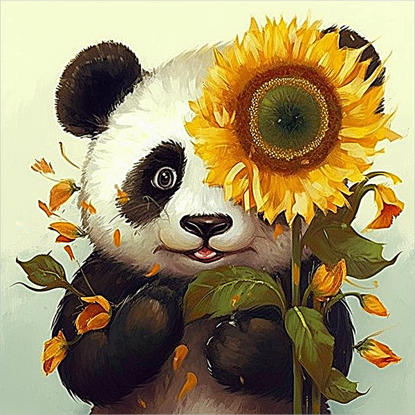 Panda Diy Kits Acrylique Peintures Par Numéros Pour Adulte Enfant MJ8066