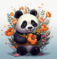 Panda Diy Kits Acrylique Peintures Par Numéros Pour Adulte Enfant MJ8067