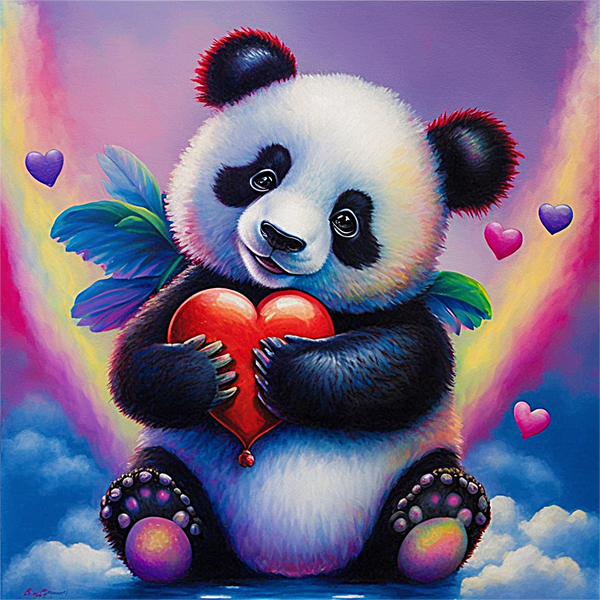 Panda Diy Kits Acrylique Peintures Par Numéros Pour Adulte Enfant MJ8068