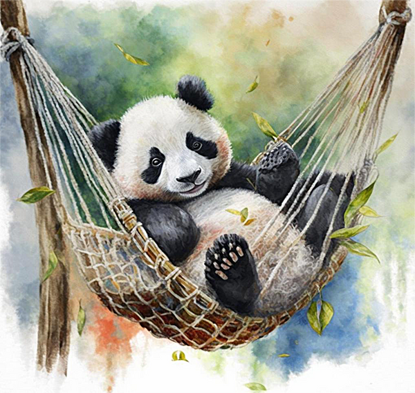 Panda Diy Kits Acrylique Peintures Par Numéros Pour Adulte Enfant MJ8069