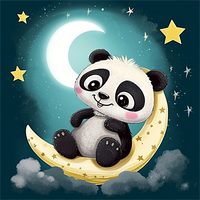 Panda Diy Kits Acrylique Peintures Par Numéros Pour Adulte Enfant MJ8070