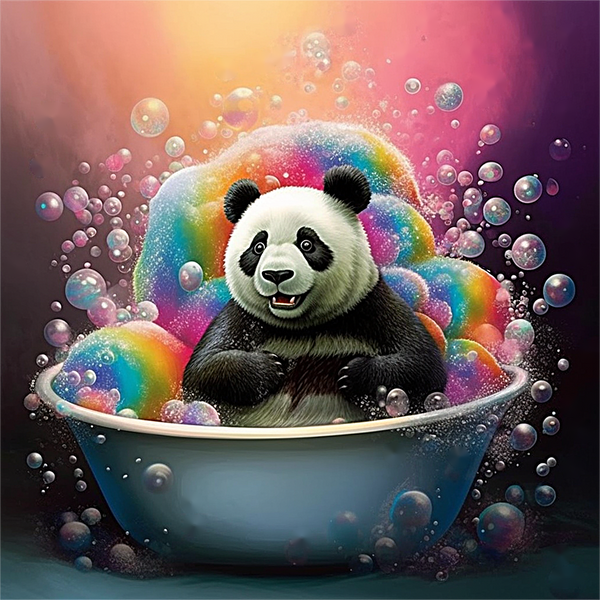Panda Diy Kits Acrylique Peintures Par Numéros Pour Adulte Enfant MJ8071
