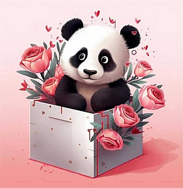 Panda Diy Kits Acrylique Peintures Par Numéros Pour Adulte Enfant MJ8072