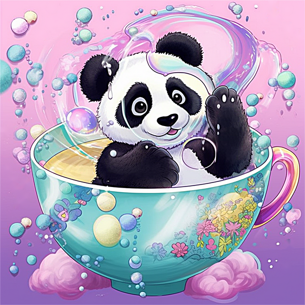 Panda Diy Kits Acrylique Peintures Par Numéros Pour Adulte Enfant MJ8073