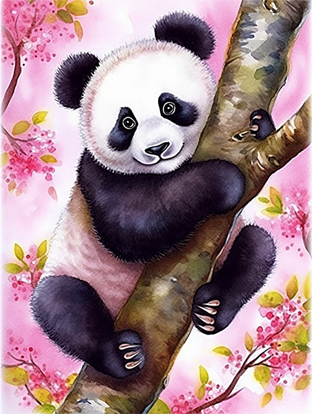 Panda Diy Kits Acrylique Peintures Par Numéros Pour Adulte Enfant MJ8082