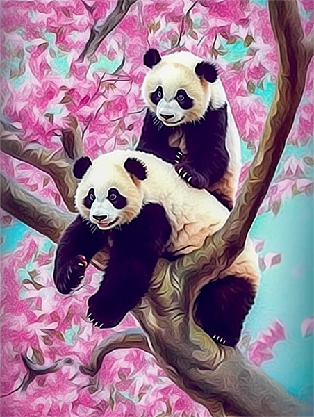 Panda Diy Kits Acrylique Peintures Par Numéros Pour Adulte Enfant MJ8084