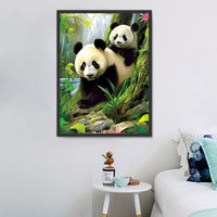 Panda Diy Kits Acrylique Peintures Par Numéros Pour Adulte Enfant MJ8085
