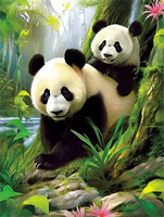 Panda Diy Kits Acrylique Peintures Par Numéros Pour Adulte Enfant MJ8085