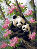Panda Diy Kits Acrylique Peintures Par Numéros Pour Adulte Enfant MJ8086