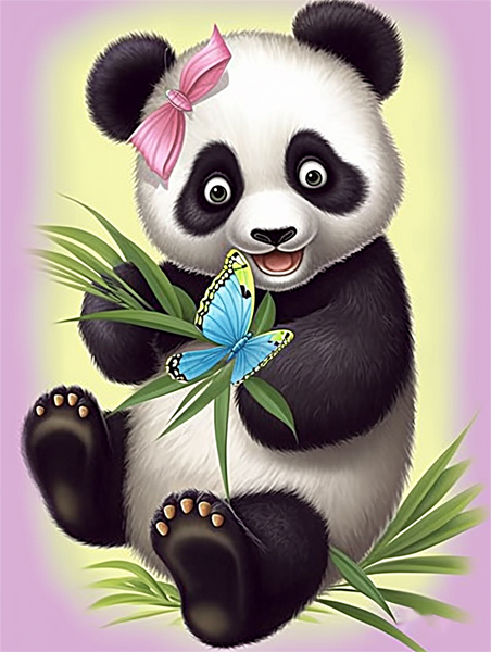 Panda Diy Kits Acrylique Peintures Par Numéros Pour Adulte Enfant MJ8089