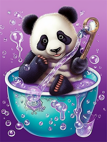 Panda Diy Kits Acrylique Peintures Par Numéros Pour Adulte Enfant MJ8090