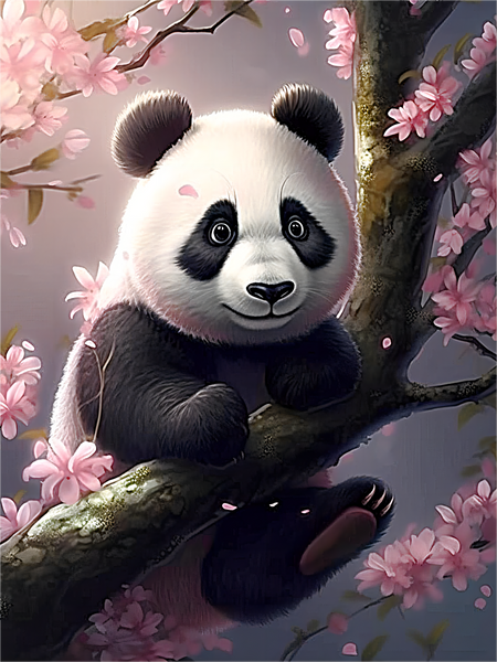 Panda Diy Kits Acrylique Peintures Par Numéros Pour Adulte Enfant MJ8092