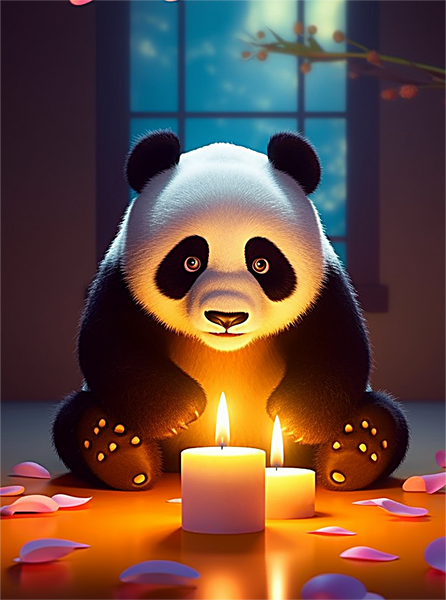 Panda Diy Kits Acrylique Peintures Par Numéros Pour Adulte Enfant MJ8093