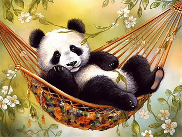 Panda Diy Kits Acrylique Peintures Par Numéros Pour Adulte Enfant MJ8098
