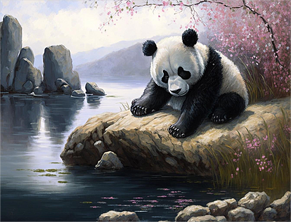 Panda Diy Kits Acrylique Peintures Par Numéros Pour Adulte Enfant MJ8099