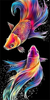 Poisson Diy Kits Acrylique Peintures Par Numéros Pour Adulte Enfant MJ8108