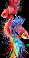 Poisson Diy Kits Acrylique Peintures Par Numéros Pour Adulte Enfant MJ8109