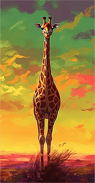 Girafe Diy Kits Acrylique Peintures Par Numéros Pour Adulte Enfant MJ8140