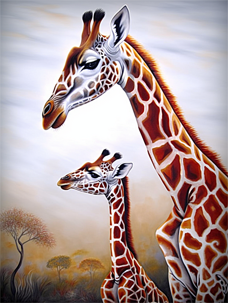 Girafe Diy Kits Acrylique Peintures Par Numéros Pour Adulte Enfant MJ8152