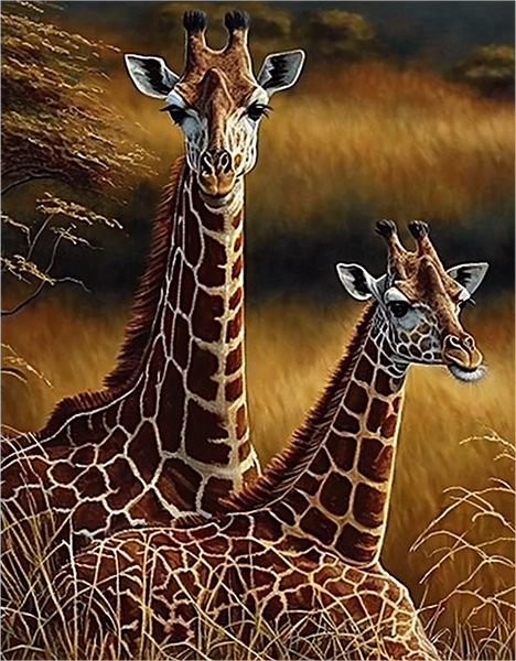 Girafe Diy Kits Acrylique Peintures Par Numéros Pour Adulte Enfant MJ8158
