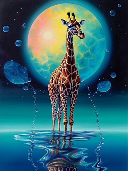 Girafe Diy Kits Acrylique Peintures Par Numéros Pour Adulte Enfant MJ8163