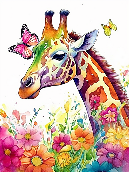 Girafe Diy Kits Acrylique Peintures Par Numéros Pour Adulte Enfant MJ8164