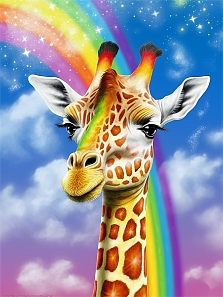 Girafe Diy Kits Acrylique Peintures Par Numéros Pour Adulte Enfant MJ8166