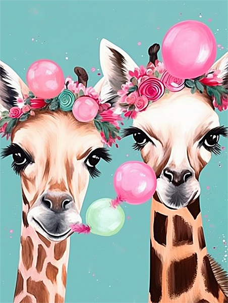 Girafe Diy Kits Acrylique Peintures Par Numéros Pour Adulte Enfant MJ8175