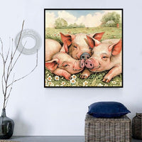 Cochon Diy Kits Acrylique Peintures Par Numéros Pour Adulte Enfant MJ8178