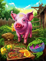 Cochon Diy Kits Acrylique Peintures Par Numéros Pour Adulte Enfant MJ8192