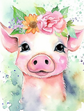 Cochon Diy Kits Acrylique Peintures Par Numéros Pour Adulte Enfant MJ8193
