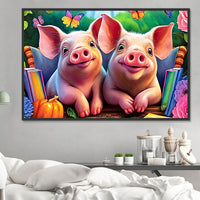 Cochon Diy Kits Acrylique Peintures Par Numéros Pour Adulte Enfant MJ8196