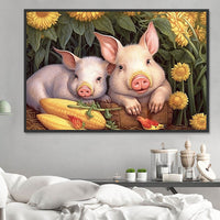 Cochon Diy Kits Acrylique Peintures Par Numéros Pour Adulte Enfant MJ8198