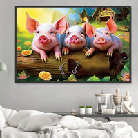 Cochon Diy Kits Acrylique Peintures Par Numéros Pour Adulte Enfant MJ8201