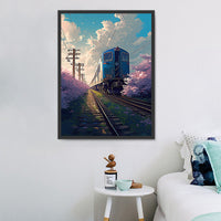 Train Diy Kits Acrylique Peintures Par Numéros Pour Adulte Enfant MJ8204