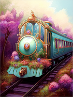 Train Diy Kits Acrylique Peintures Par Numéros Pour Adulte Enfant MJ8206