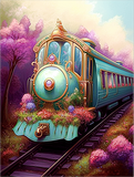Train Diy Kits Acrylique Peintures Par Numéros Pour Adulte Enfant MJ8206