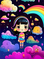 Dessin Animé Diy Kits Acrylique Peintures Par Numéros Pour Adulte Enfant MJ8262