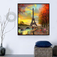 Tour Eiffel Diy Kits Acrylique Peintures Par Numéros Pour Adulte Enfant MJ8348