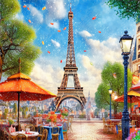 Tour Eiffel Diy Kits Acrylique Peintures Par Numéros Pour Adulte Enfant MJ8349