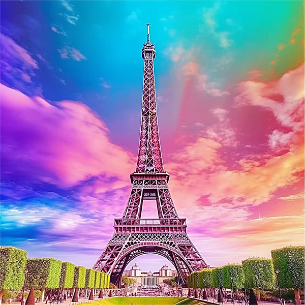 Tour Eiffel Diy Kits Acrylique Peintures Par Numéros Pour Adulte Enfant MJ8350