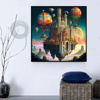 Château Diy Kits Acrylique Peintures Par Numéros Pour Adulte Enfant MJ8364