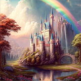 Château Diy Kits Acrylique Peintures Par Numéros Pour Adulte Enfant MJ8365